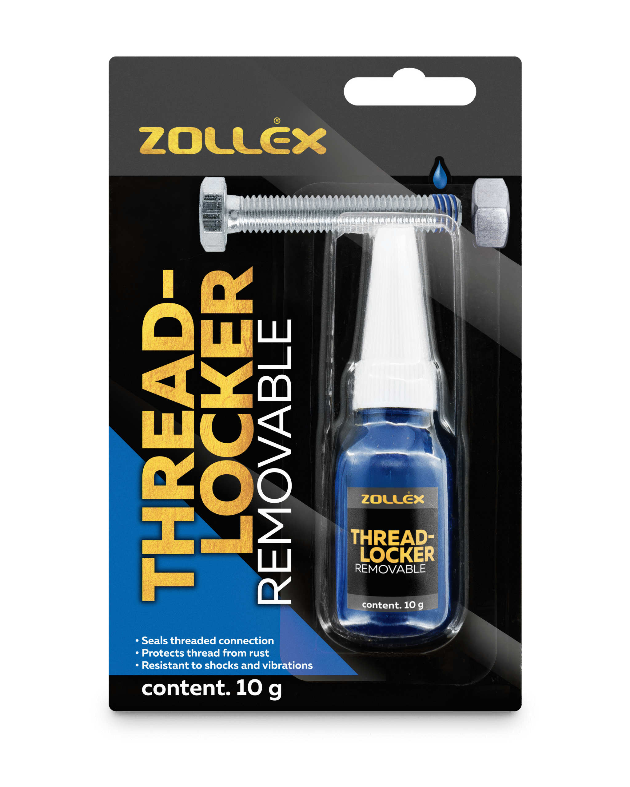 Фіксатор різьби розбірний синій – Zollex
